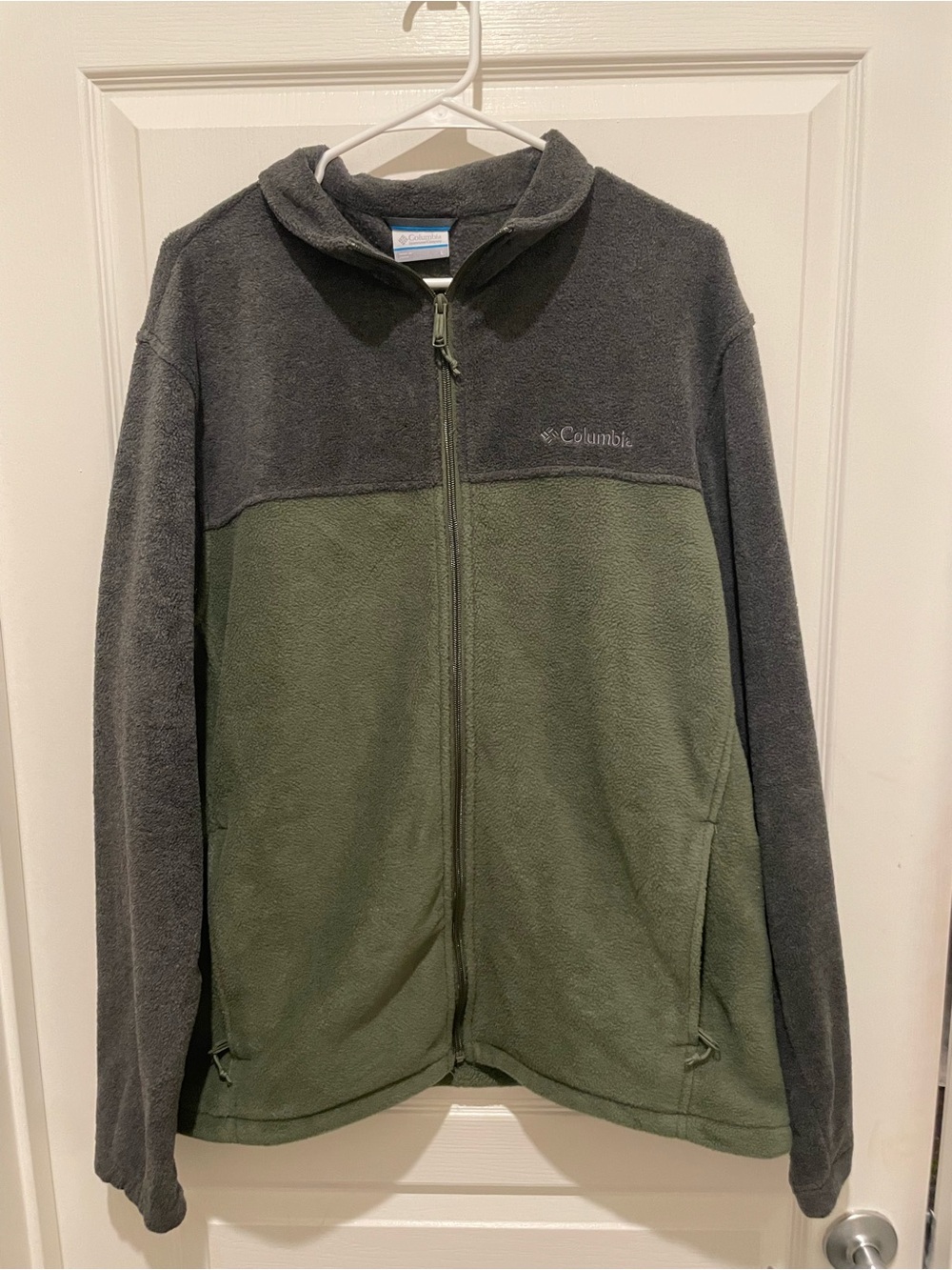 Columbia Men's Olive Green & Charcoal Full-Zip Fleece Jacket